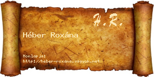 Héber Roxána névjegykártya